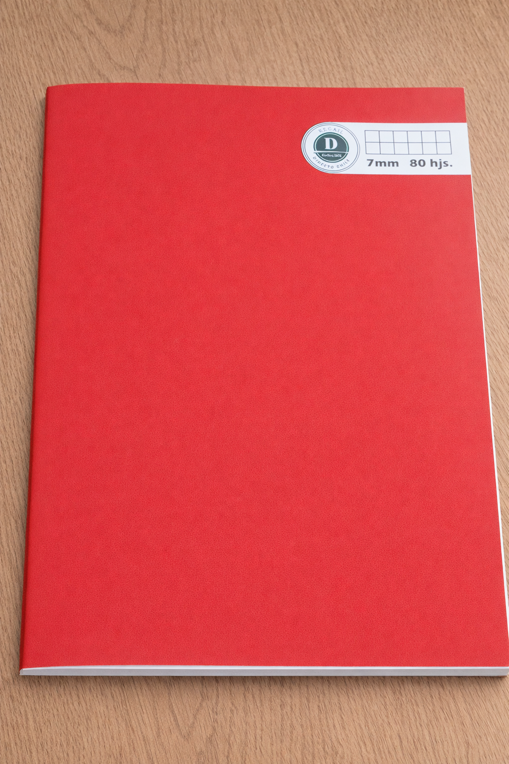 Cuaderno College 80h 7mm rojo